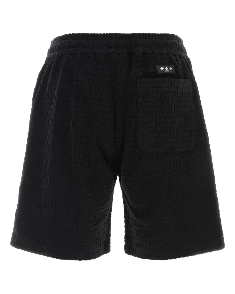 TATRAS Textured Cotton Blend Jogger Shorts — Black Black
