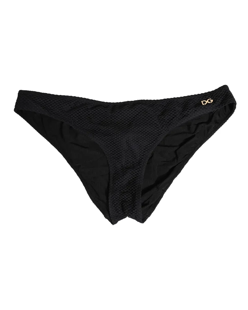 Dolce & Gabbana Women Black Nylon Dg Logo Plaque Regular Brief Underwear Elastane Clothing Black