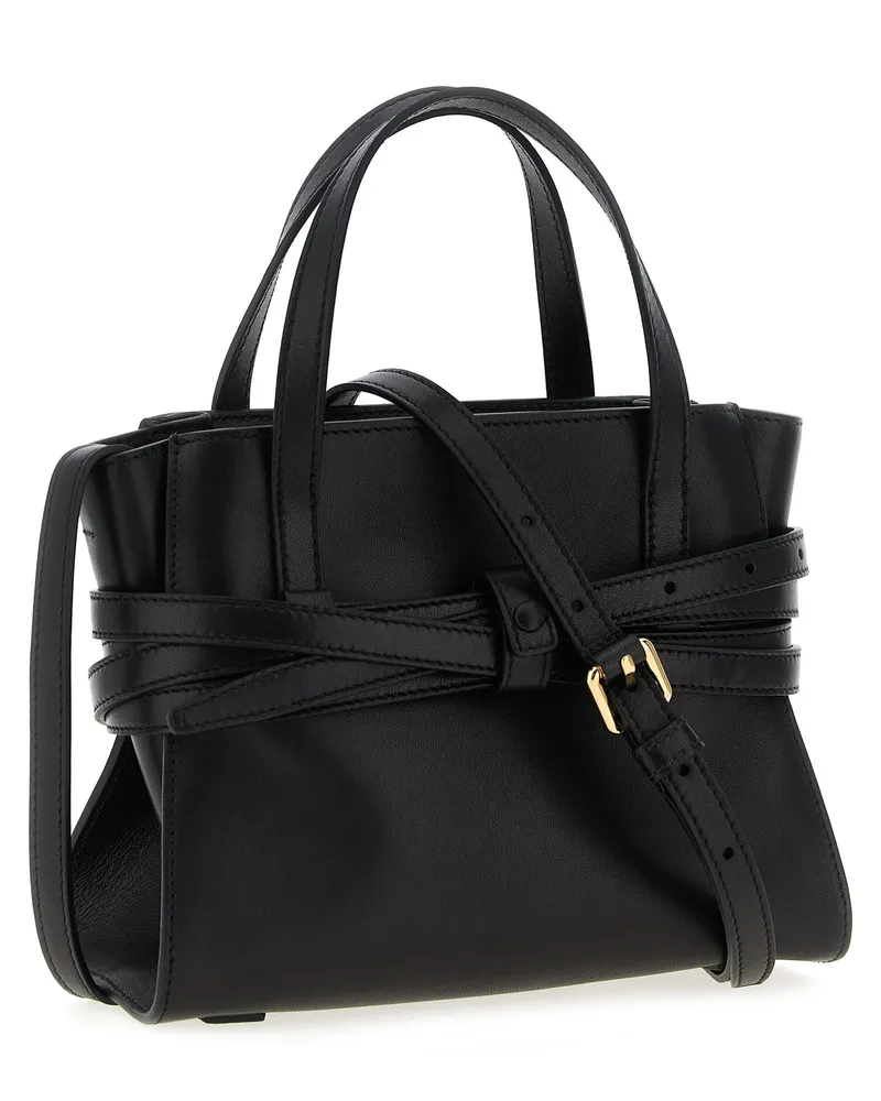 Moschino Women's Tie Me Top Handle Bag Black Polyester Black