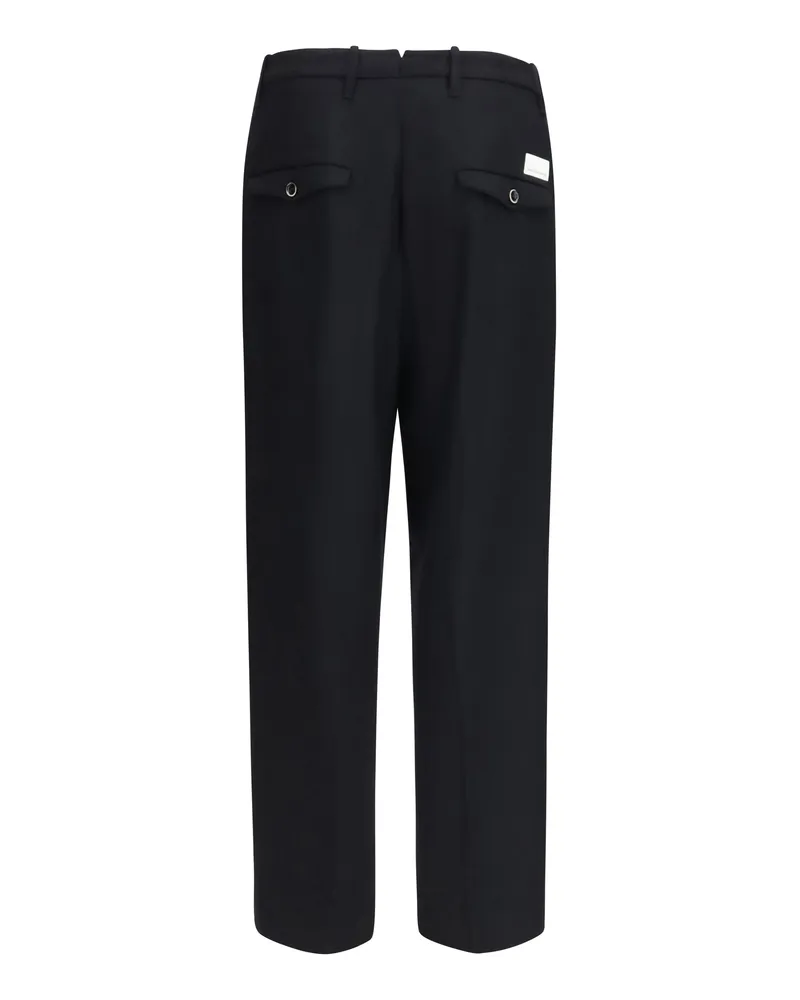 nine:inthe:morning Men's Kai Baggy Wool-Blend Pants Nero Trousers 
