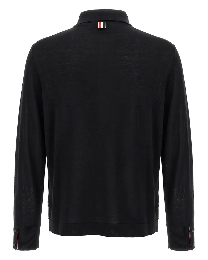 Thom Browne Men's Black Virgin Wool Cardigan Clothing Black