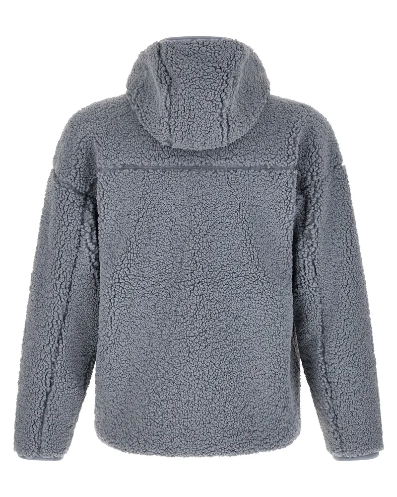 Diesel Teddy-Effect Fleece Hoodie — Gray Gray