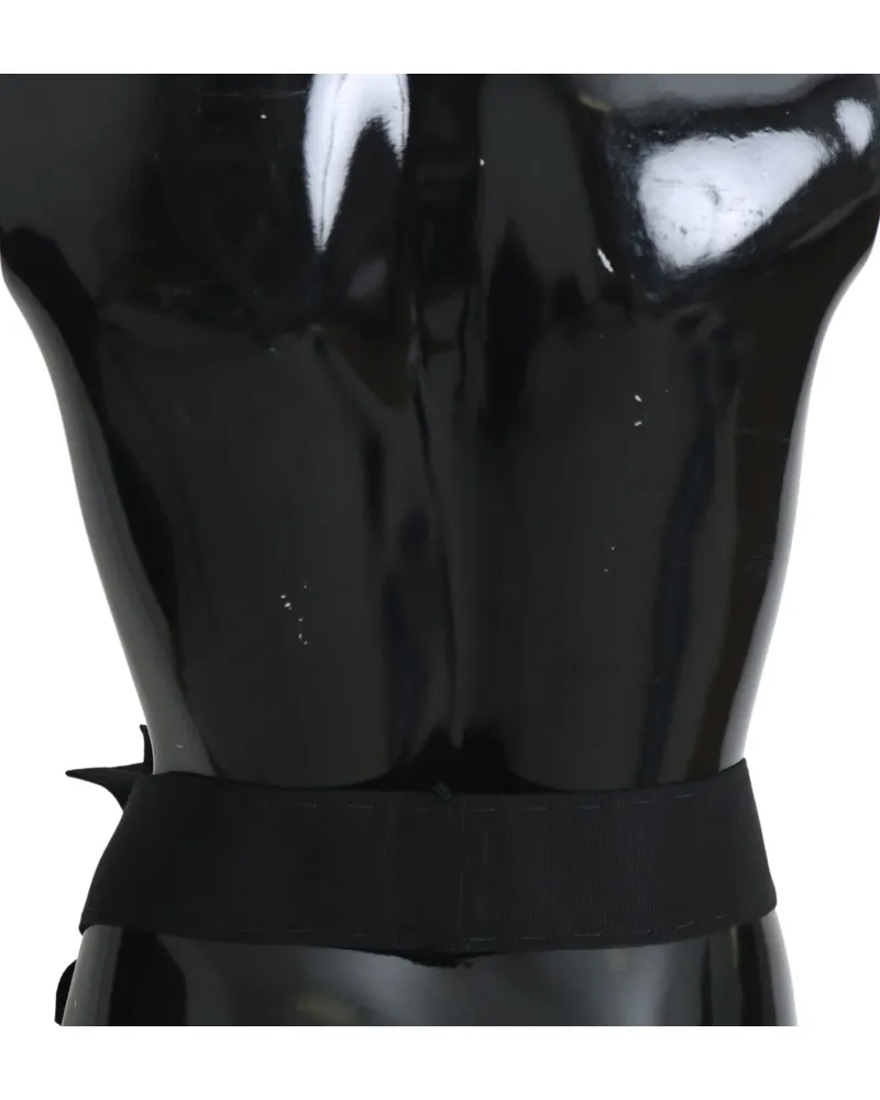 Dolce & Gabbana Women's Black Crystal Brooch Wide Wai Satoria Belt Cotton Acetate Black