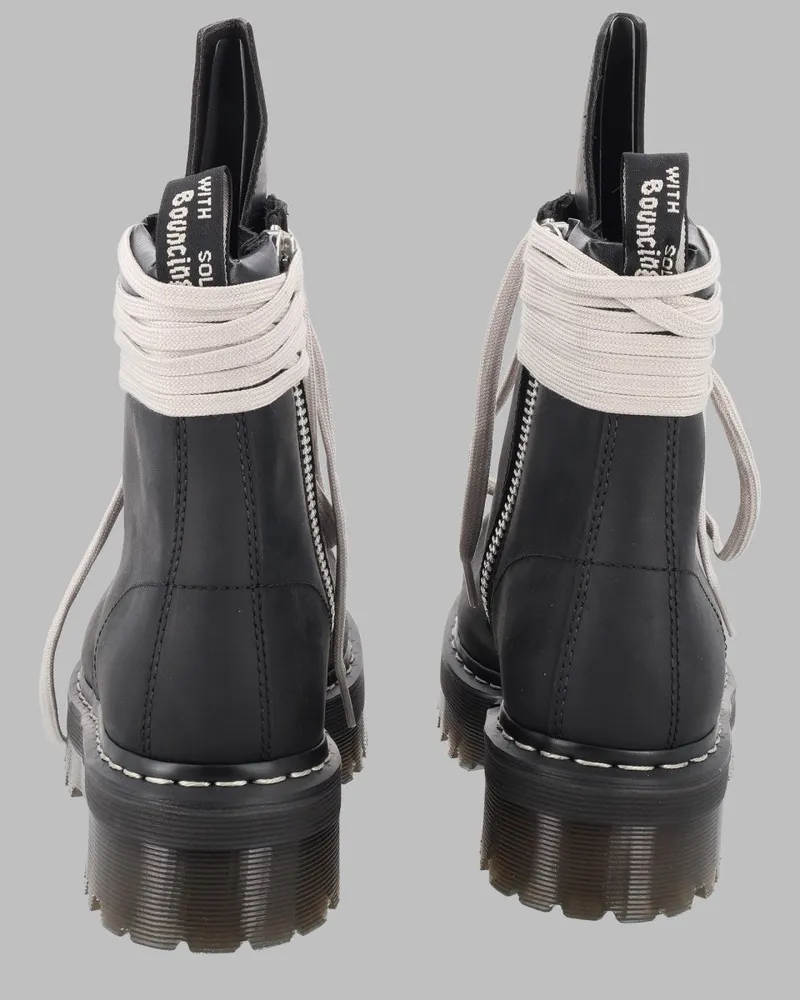 Dr.Martens Lace-Up Leather Boots — Black Black