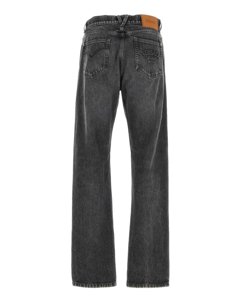 Versace Men's Slate Denim Jeans Mediumblack Exterior: Cotton Black