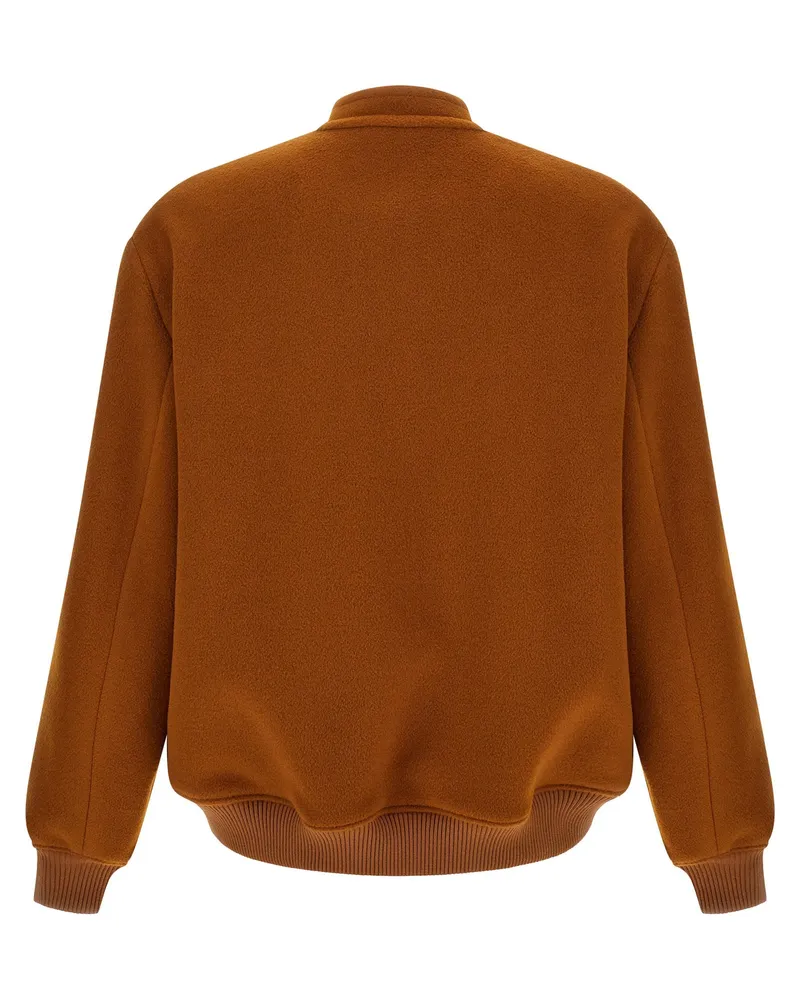Valentino Garavani Virgin Wool and Cashmere Bomber Jacket — Tobacco Tobacco