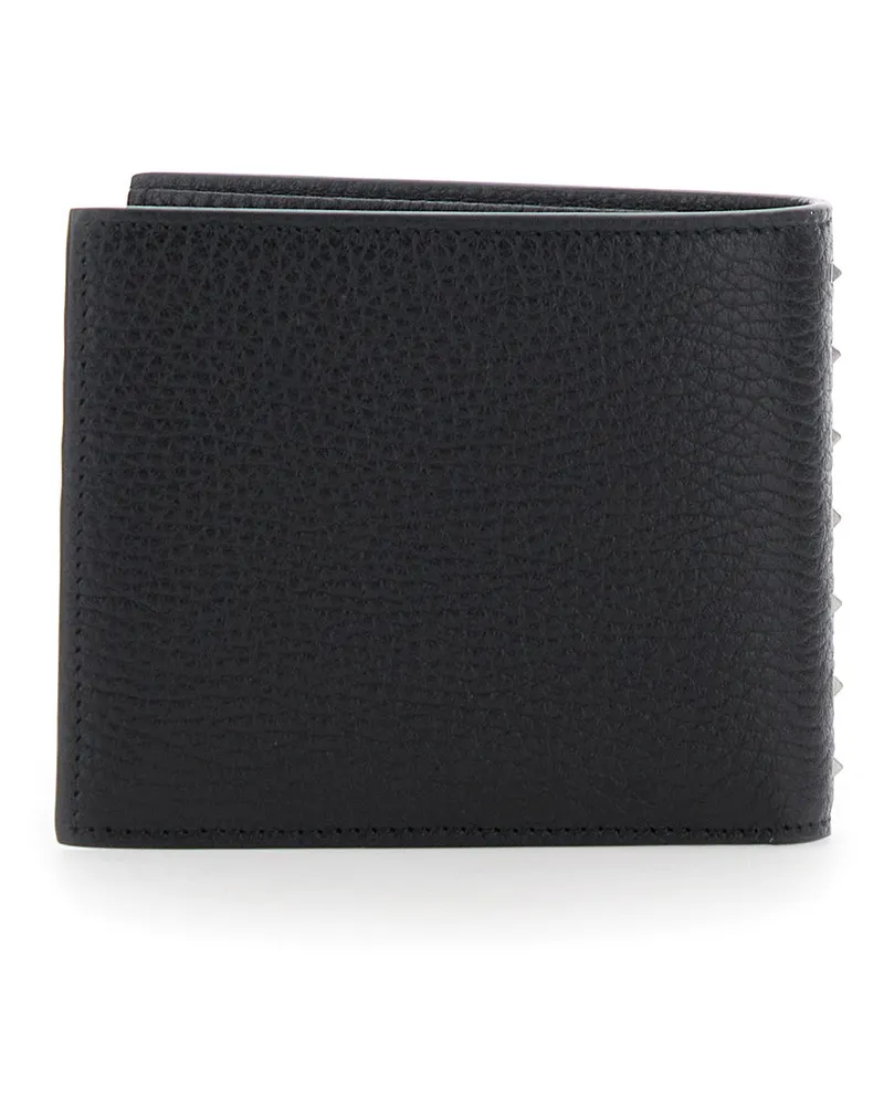 Valentino Garavani Men's Black Bi-Fold Wallet With Rockstud Details Calf Black
