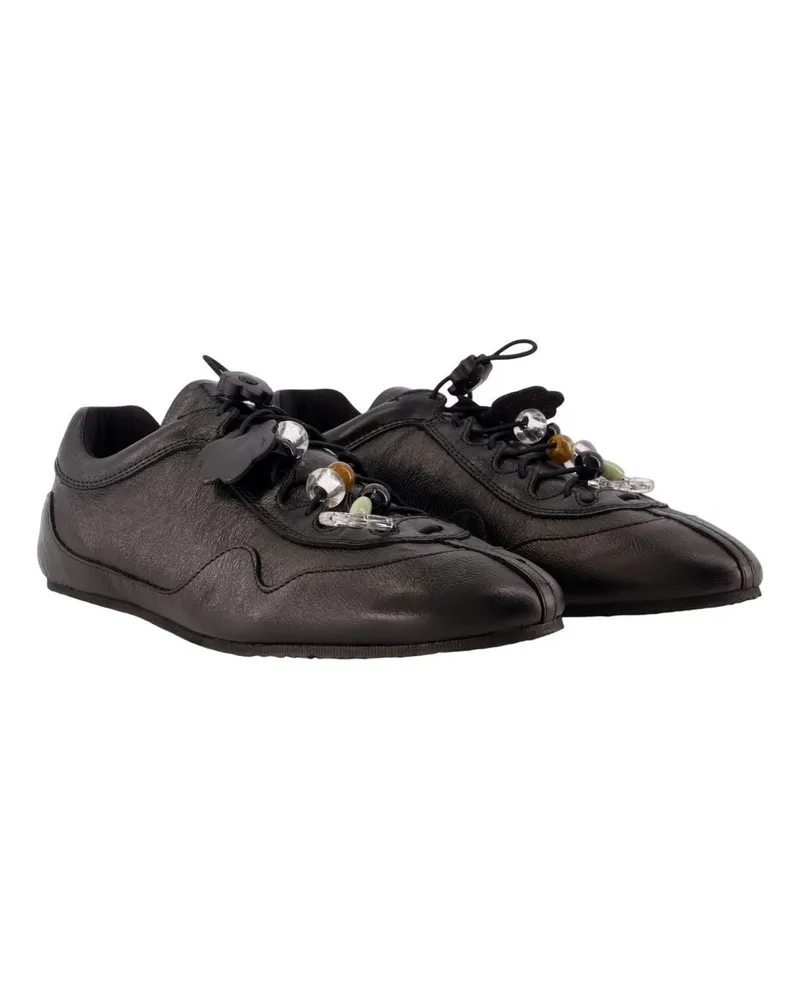 Cecilie Bahnsen Women's Cbblaise Sneakers -  Leather Black Calfskin Shoes Black