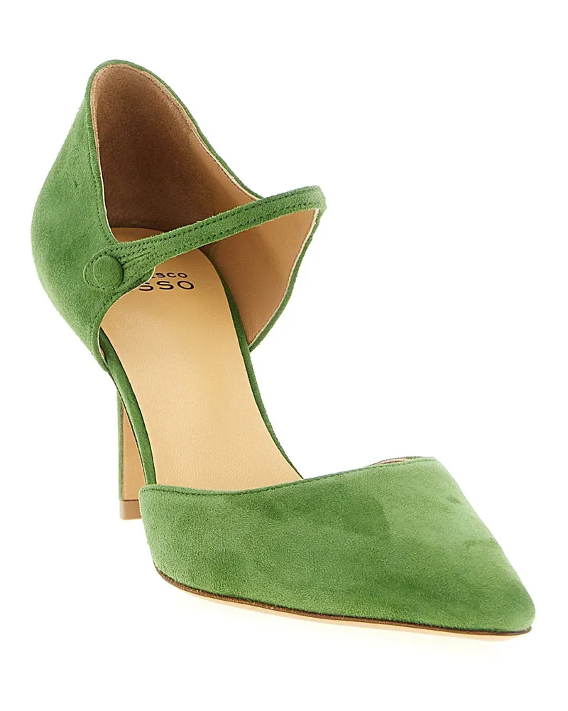 Francesco Russo Suede Pointed Pump — Green Green