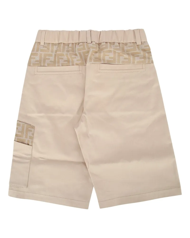 Fendi Boys' Bermuda Eavy Gabardine Linen Short Beige