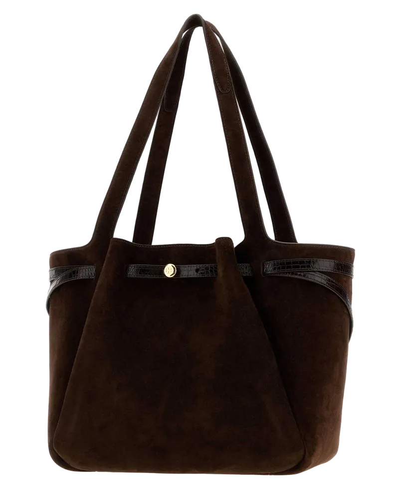 Tory Burch Women's Brown Suede Large Romy Shopping Bag Borse A Mano Brown
