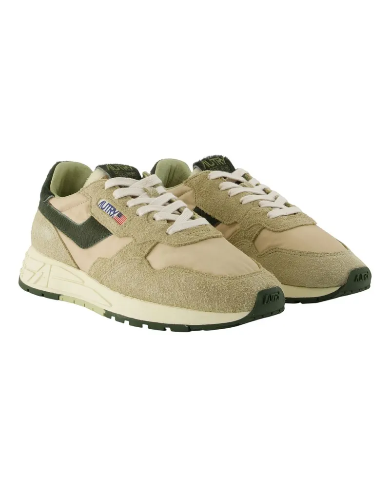 AUTRY Men's Reelwind Low Sneakers -  Leather Green Calfskin Shoes Green