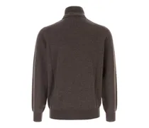 Men's Brown Cashmere Sweater Moro+grigio Chiaro Exterior: Maglieria