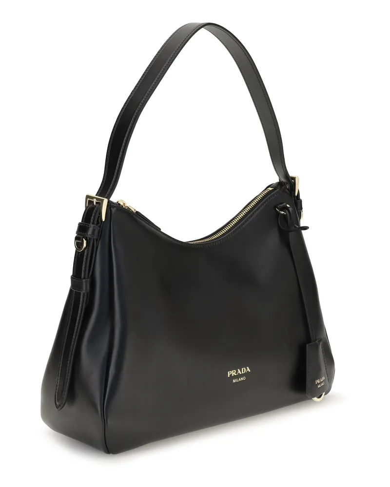 Prada Women's Shoulder Bag Leather Nero Calf Bos Taurus Black