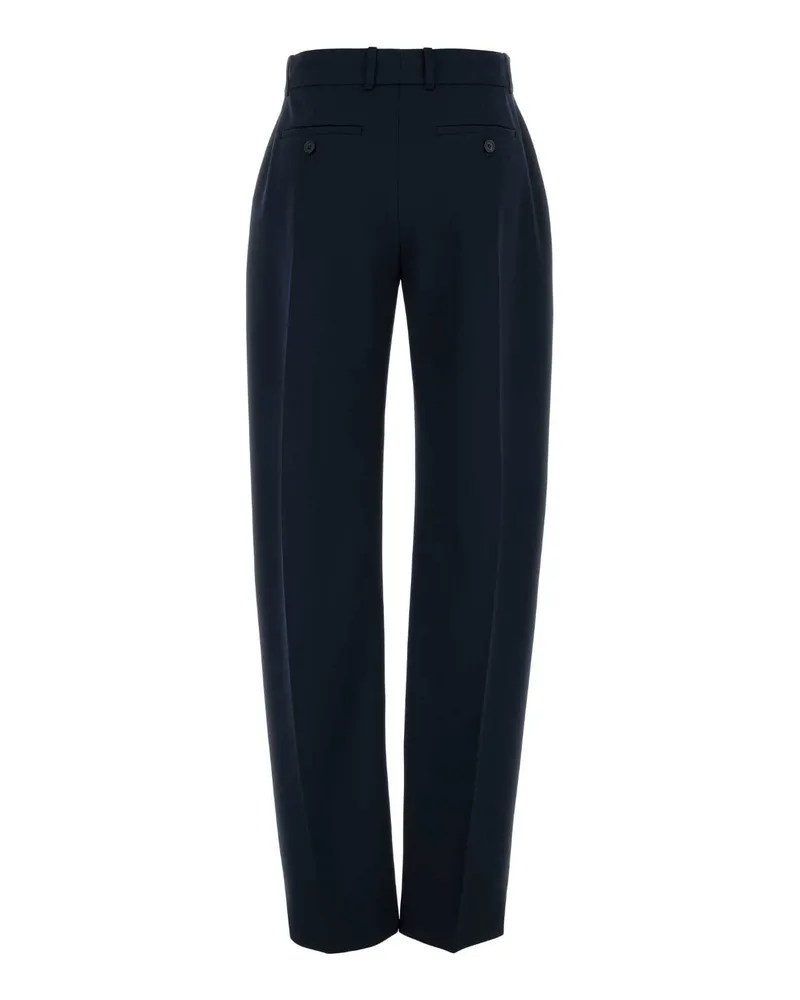 Alexander McQueen 826967qjach 4003 Navy Lw Wide Leg Trs Pantaloni Trousers Navy