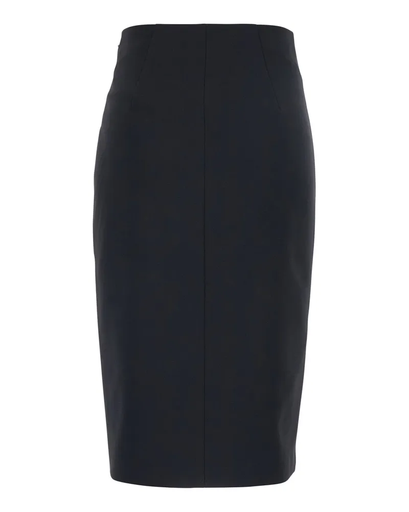 Elisabetta Franchi Women's Midi Skirt Black Tech Fabric Polyester 