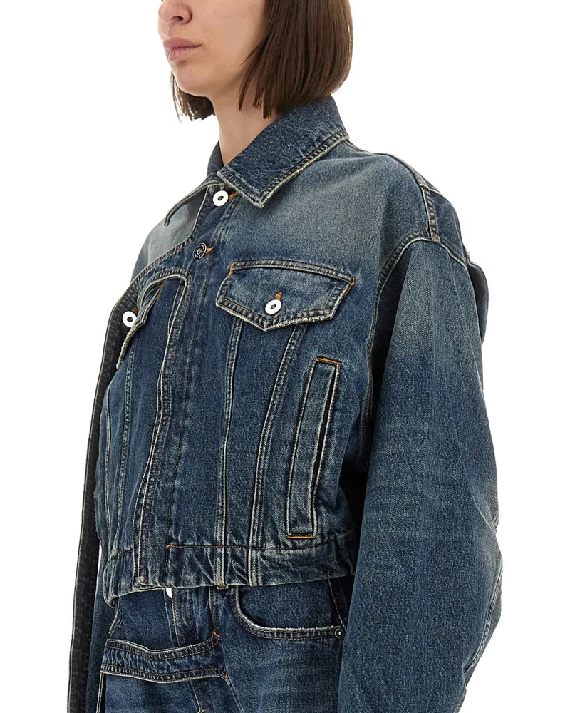 Jean Paul Gaultier 100% Cotton Denim Jacket — Blue Blue