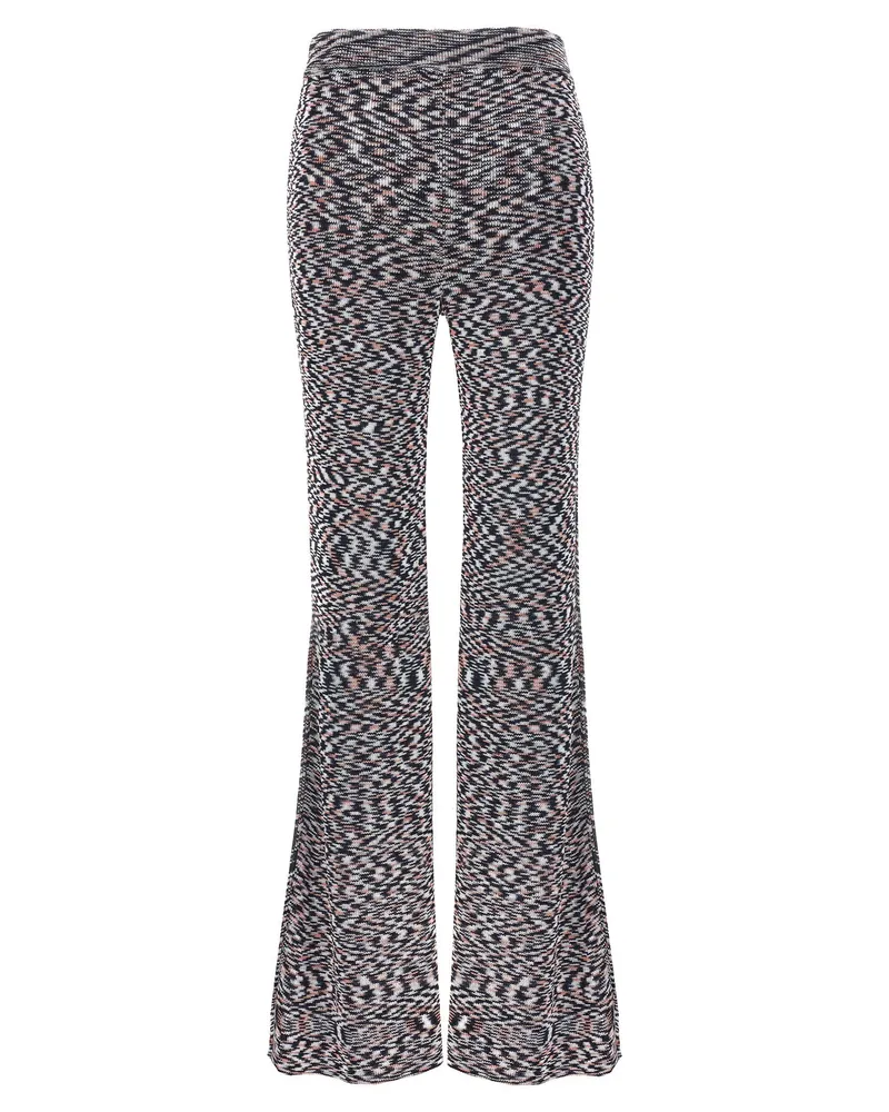 Missoni Patterned Viscose Blend Trousers — Black Black