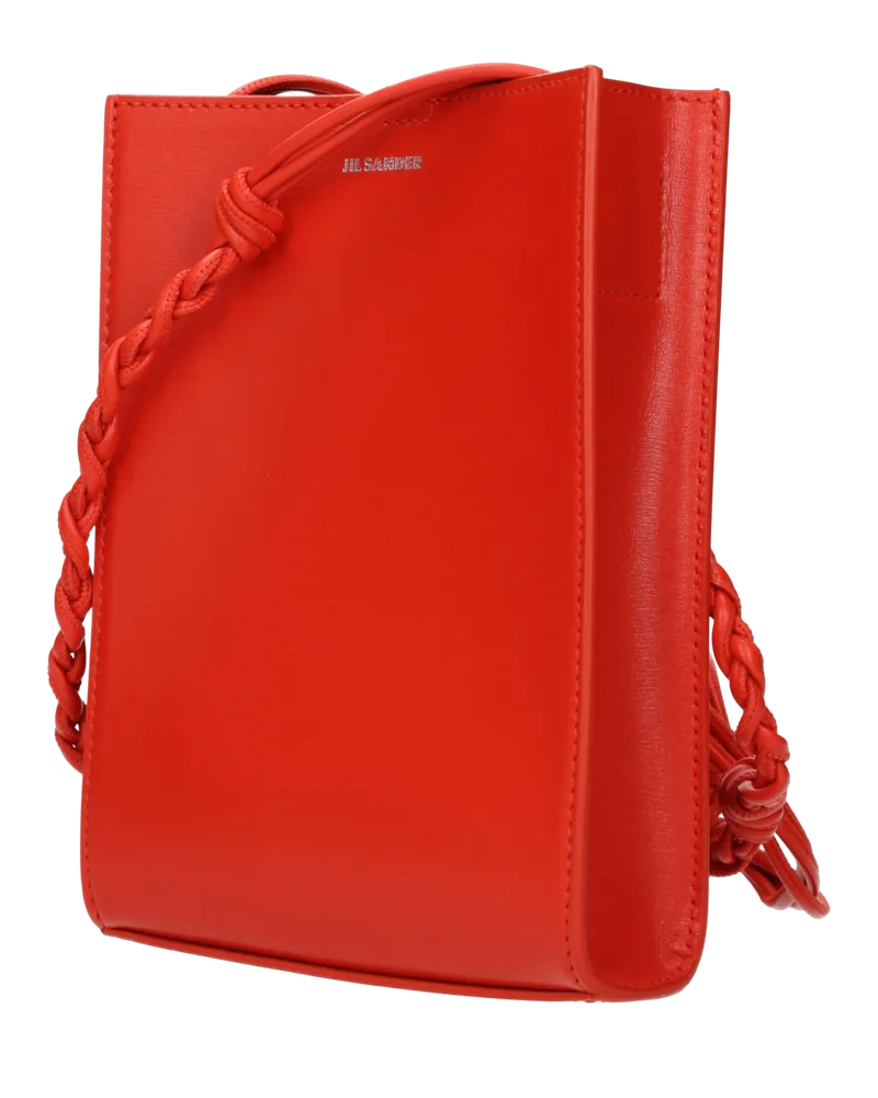 Jil Sander Women's Red Leather Crossbody Bag Red