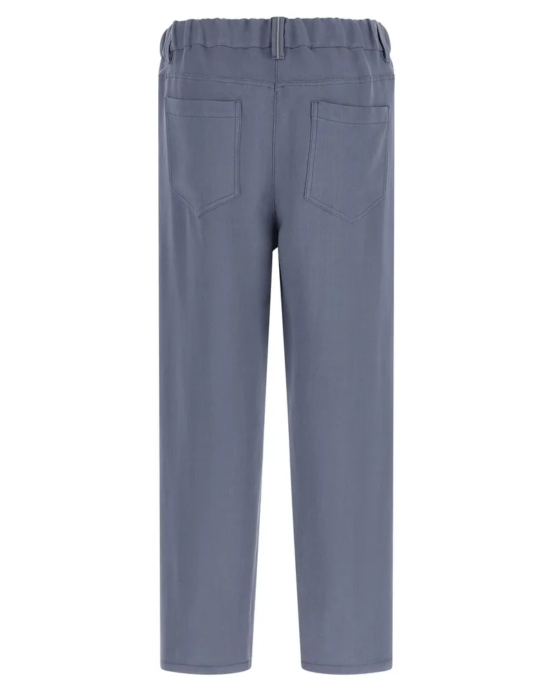 Brunello Cucinelli Women's Blue Viscose Casual Pants Blue