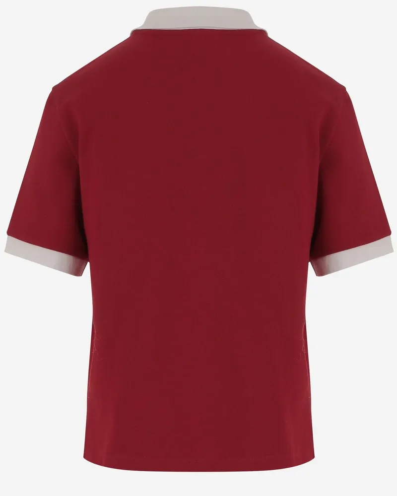 Versace Women's Cotton Polo Shirt Red Tops Red