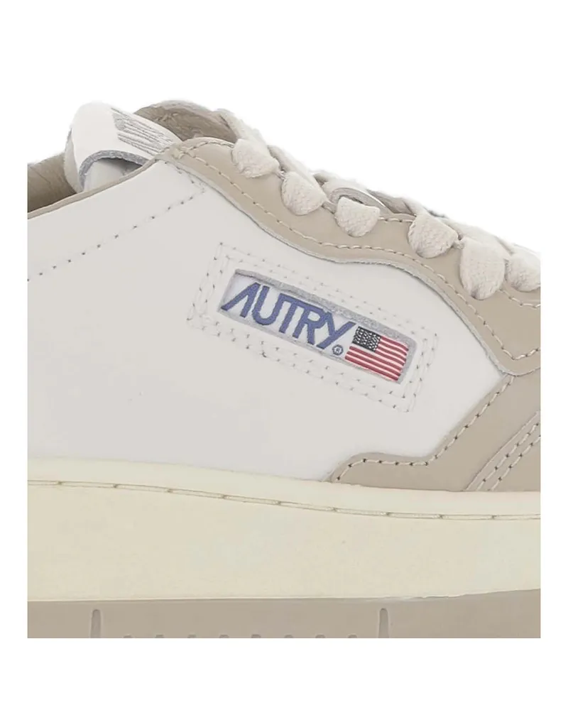 AUTRY Panelled Leather Sneakers — White White