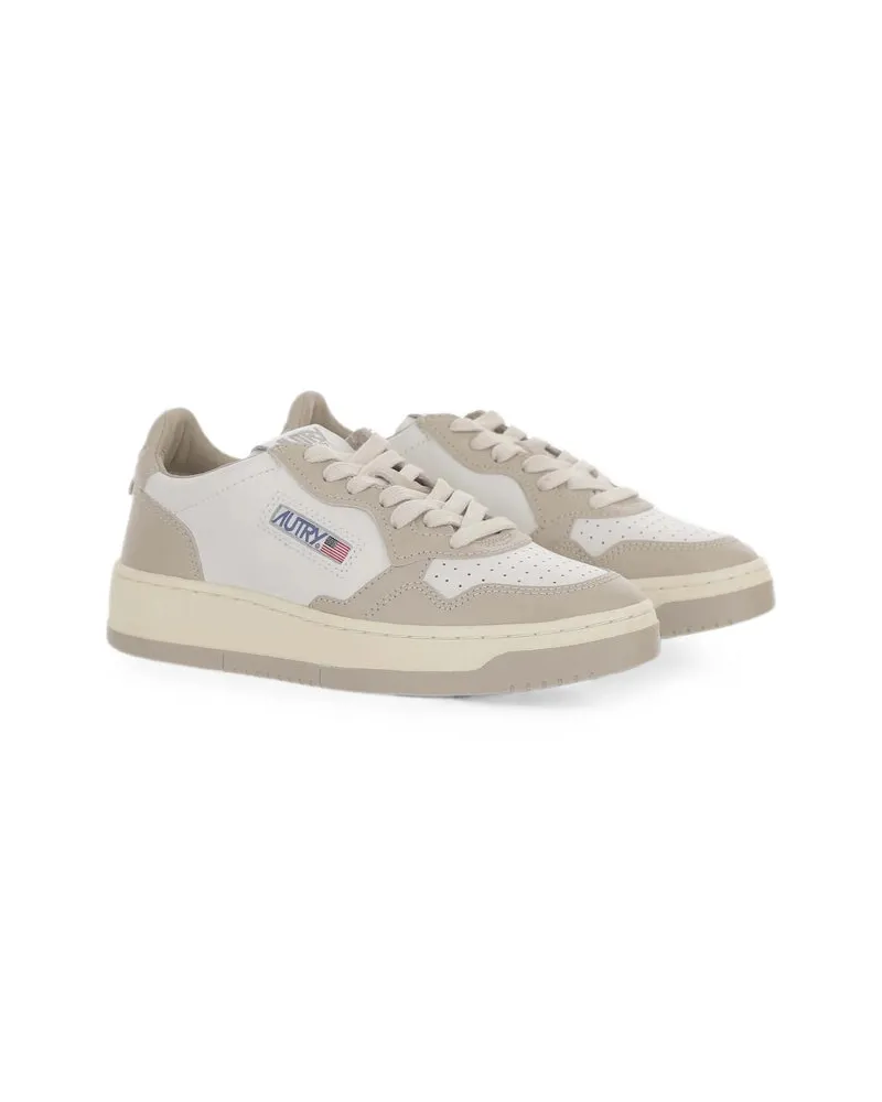 AUTRY Panelled Leather Sneakers — White White