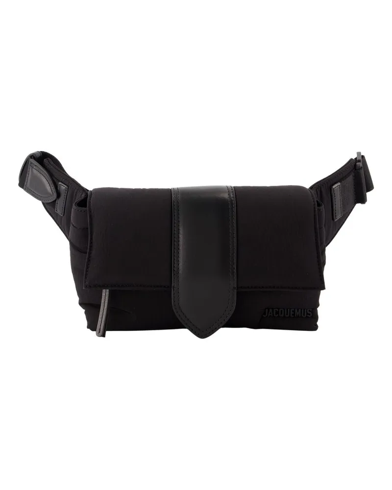 Jacquemus Unisex La Banane Bambino -  Leather Black Calfskin Bags Fanny-Packs Black