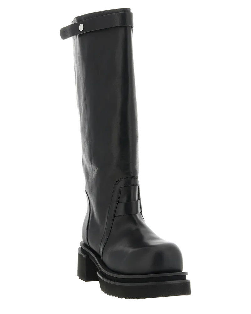 Rick Owens Men's Black Calfskin Over The Knee Shoe Black