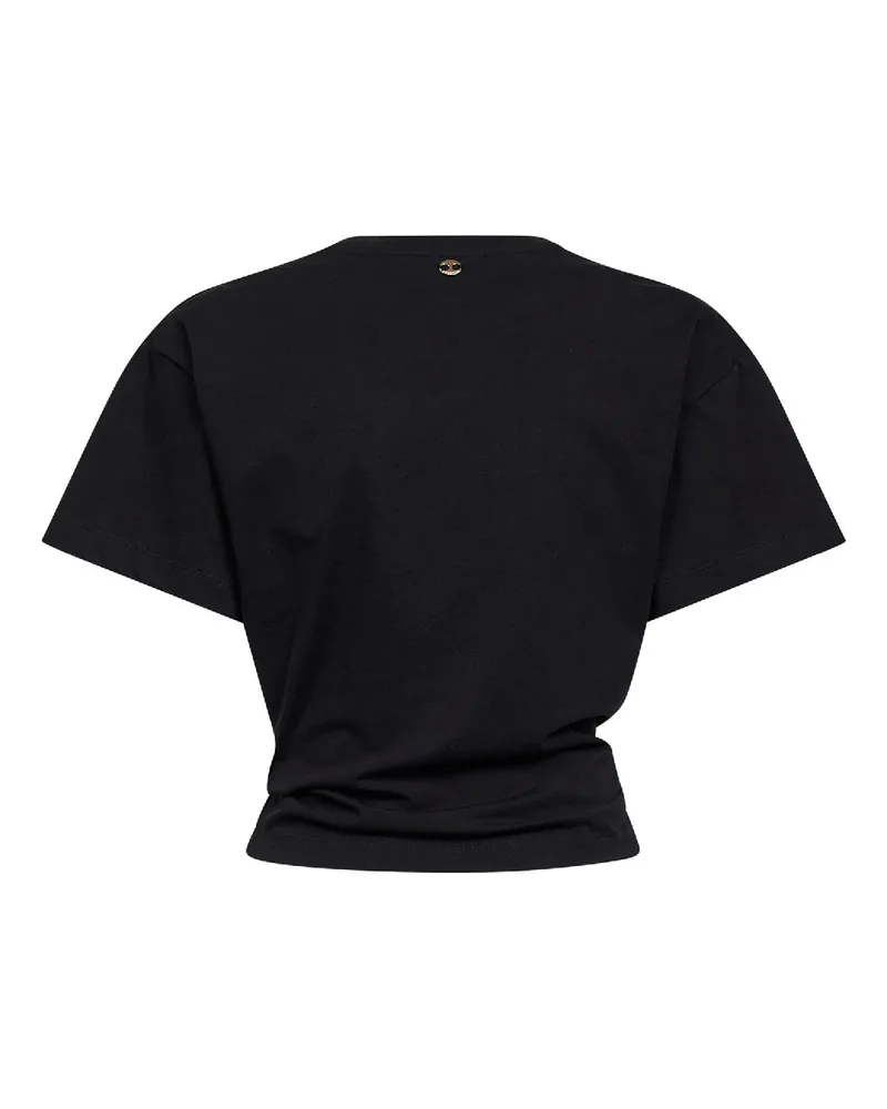 Paco Rabanne Women's Black Cropped T-Shirt With Piercing Detail Cotton T-Shirts & Jerseys Black