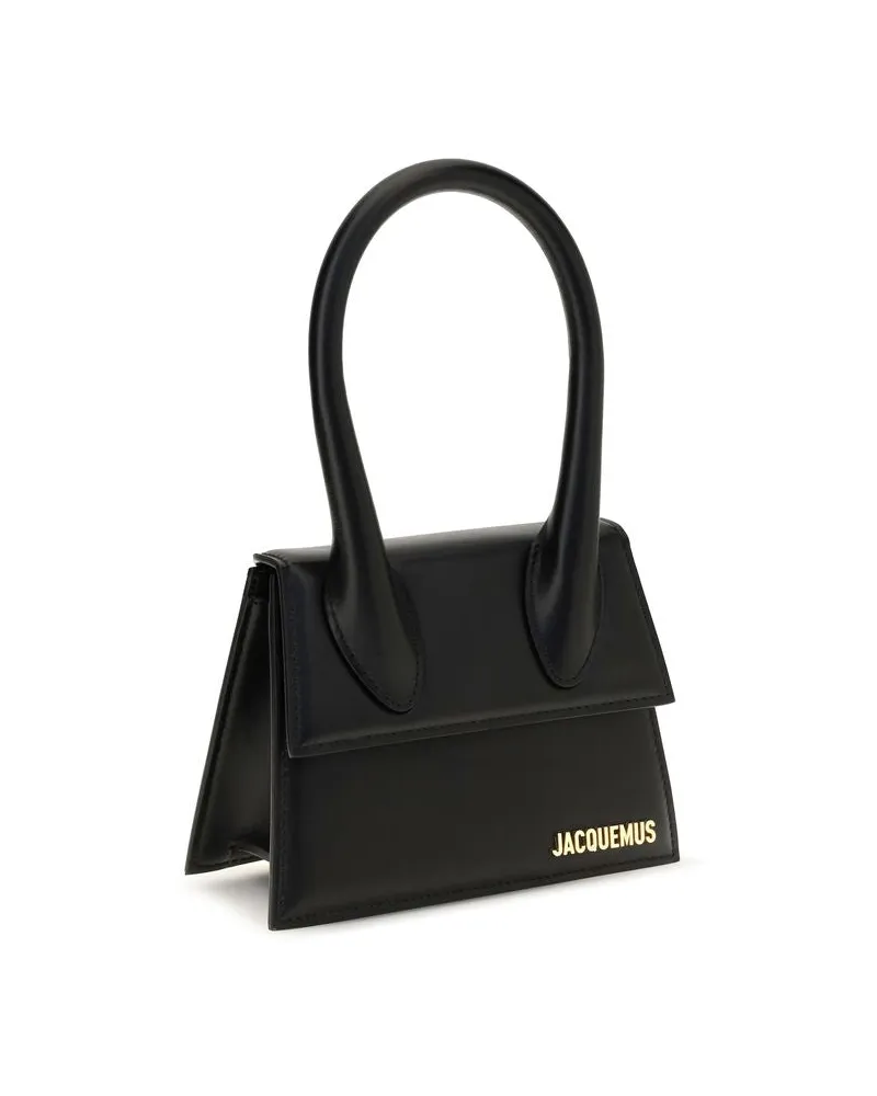 Jacquemus Calf Leather Top Handle Bag — Black Black