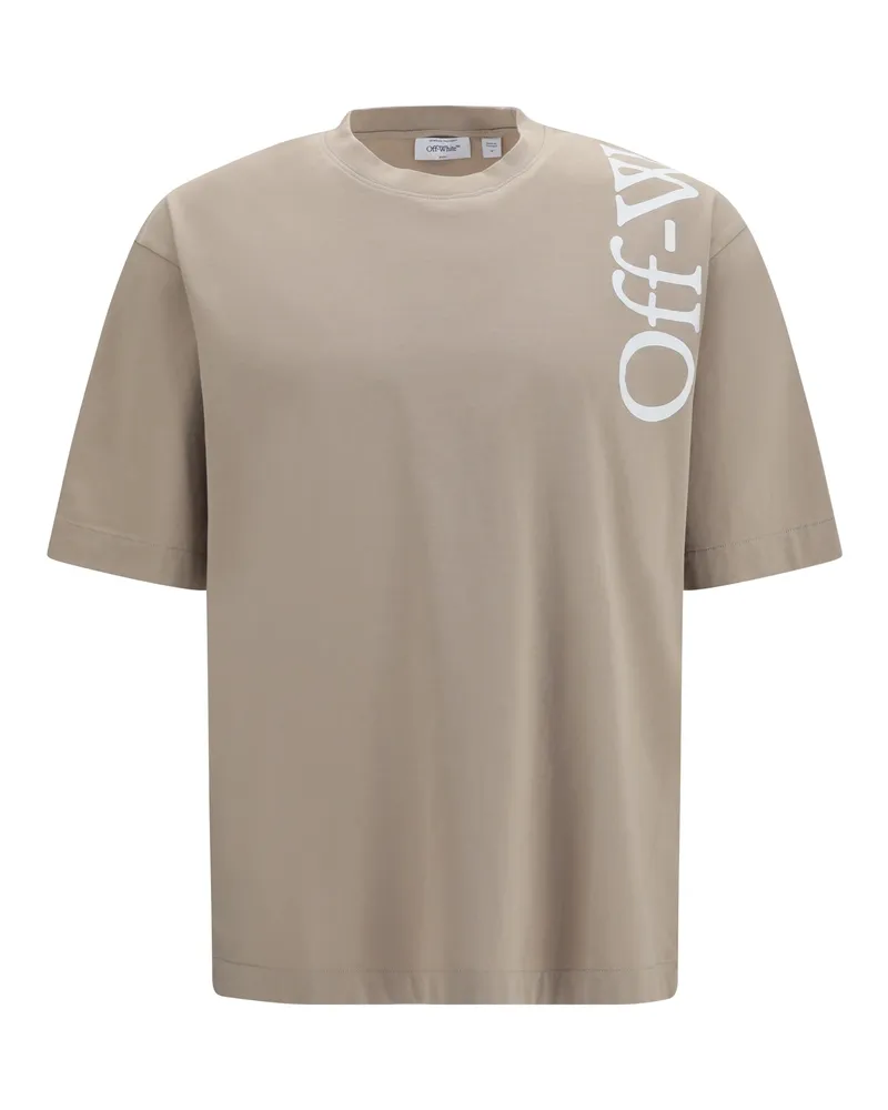 OFF-WHITE Men's T-Shirt Vertical Bookish Skate Cotton Beige T-Shirts And Polos Beige
