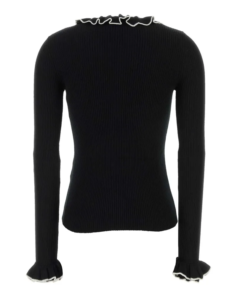 Valentino Garavani Women's Black Wool Sweater 0na Exterior: Virgin Maglieria Black