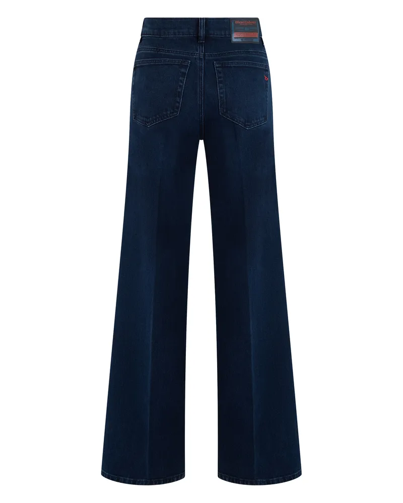 Diesel Women's Wide-Leg Jeans Blue Denim Cotton Blue