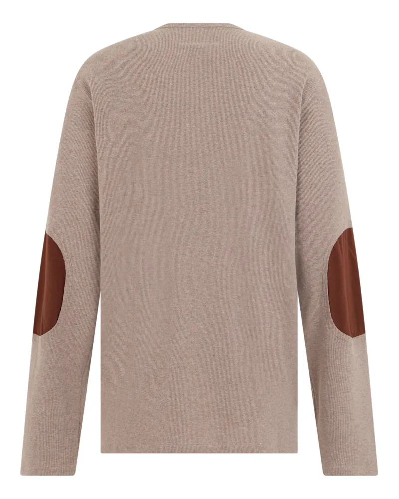 Maison Margiela Men's Ribbed Sweater Taupe Cotton Sweatshirts Taupe