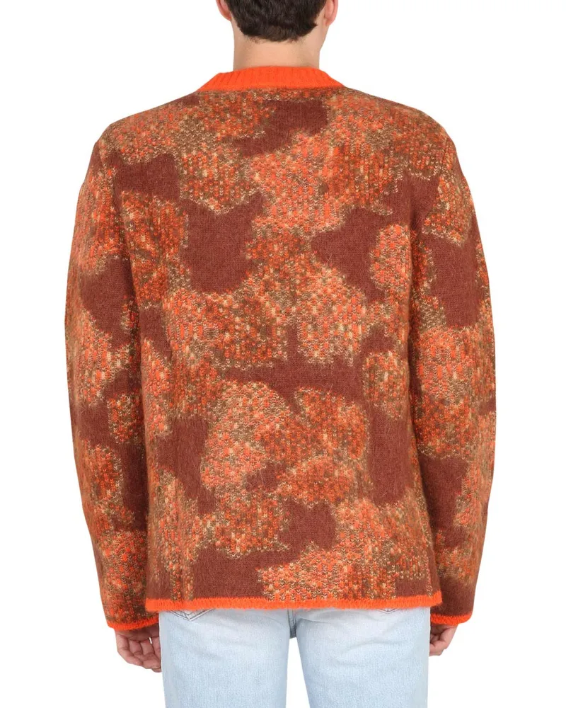 ERL Choker Mohair Blend Sweater — Orange Orange