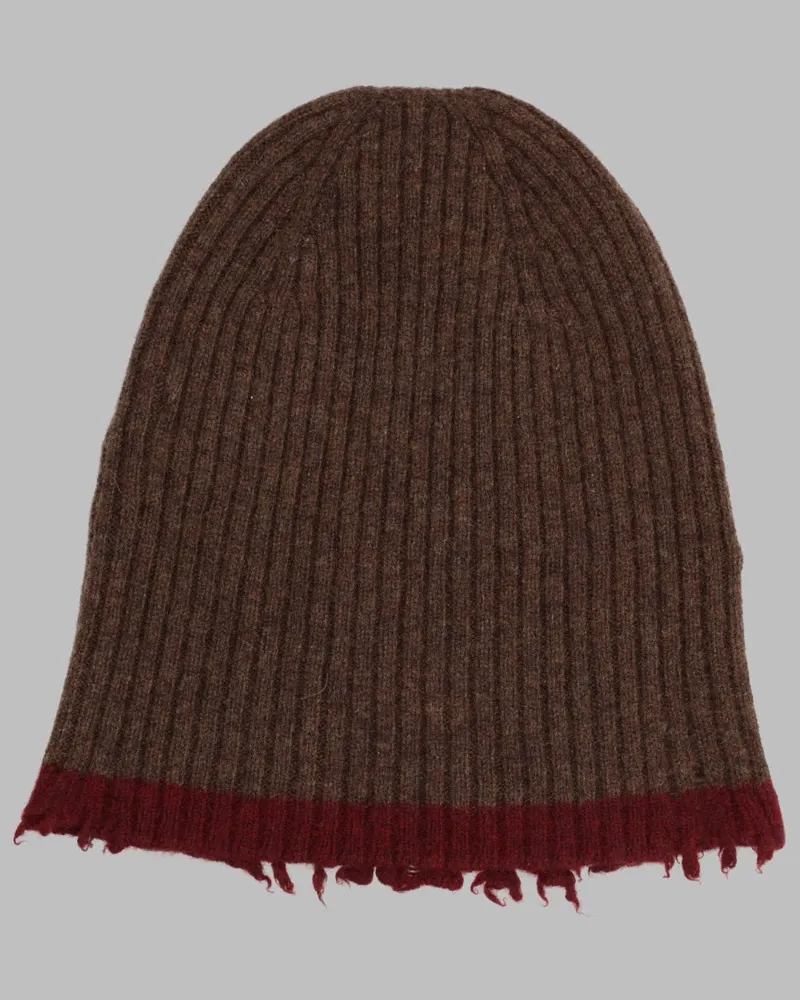Uma Wang UK0051_UW067 Ribbed Cashmere Beanie — Brown Brown