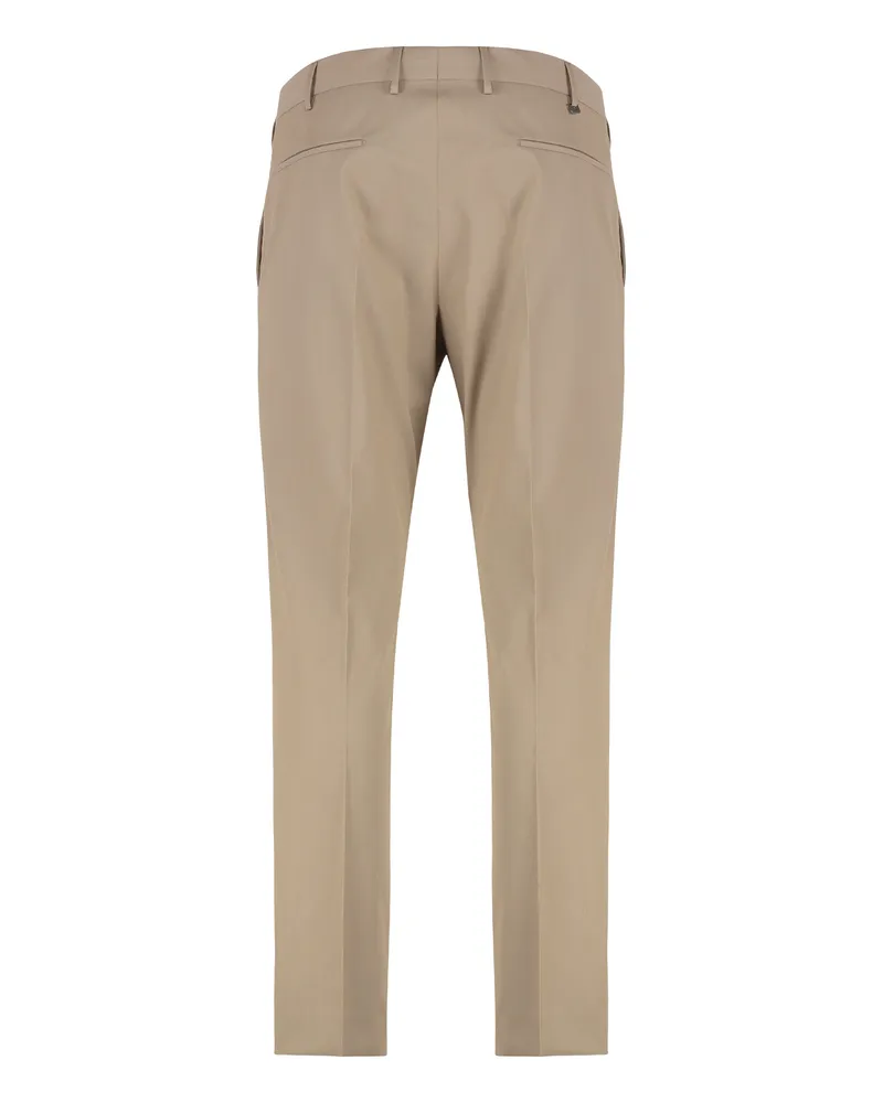 PT TORINO Men's Slim Fit Trousers Beige Silk Chinos Beige