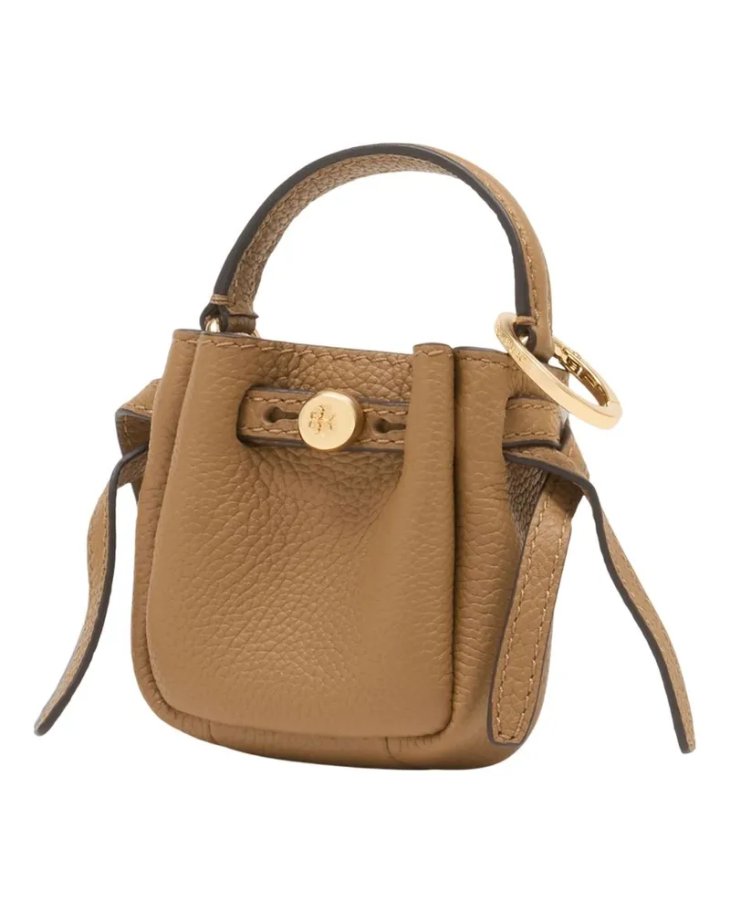 Tory Burch Women's Romy Bucket Key Purse -  Leather Beige Cowhide Bags Handbags-Purses Beige