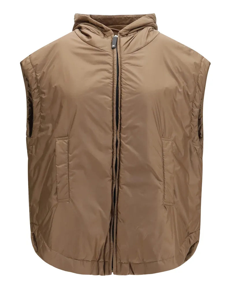 Max Mara Women's Hooded Padded Vest Dark Gold Outer: Polyester Puffer Jackets Gold