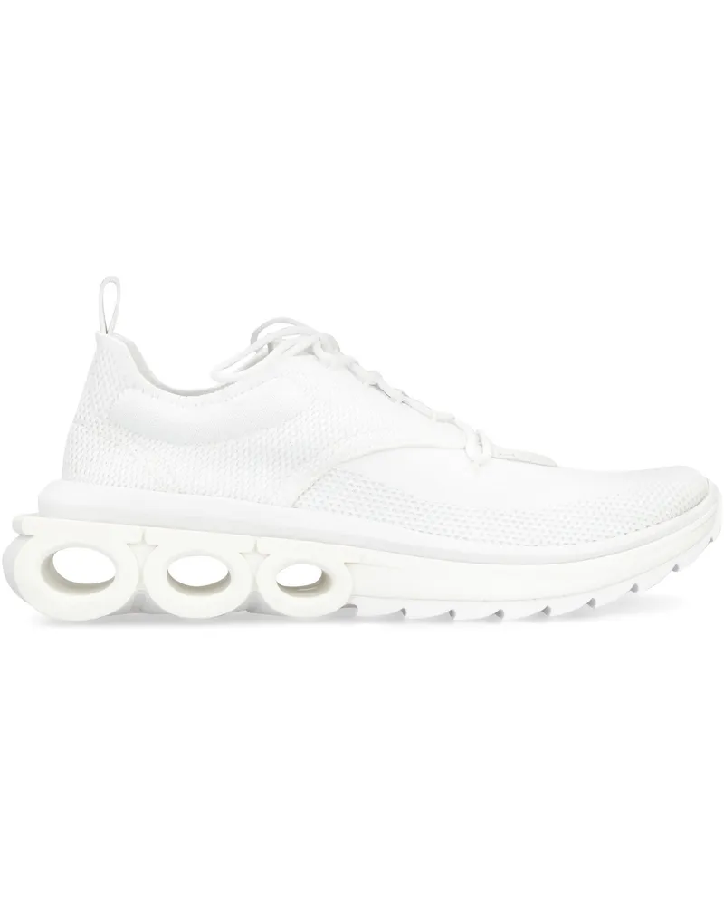 Ferragamo Mesh Low-Top Sneaker — White White