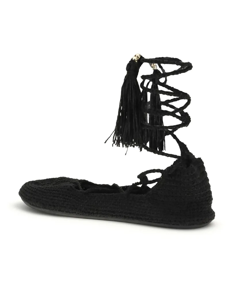 Alanui Women's Ballerinas The Sound Of Sea Black Recycled Polyester Sandal Black