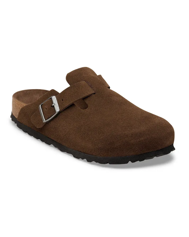 Birkenstock Unisex Clogs Boston Suede Carafe Tonal Leather Slippers Flat Shoes 