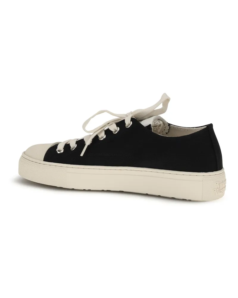 Vivienne Westwood Orb-Embroidered Canvas Sneaker — Black Black