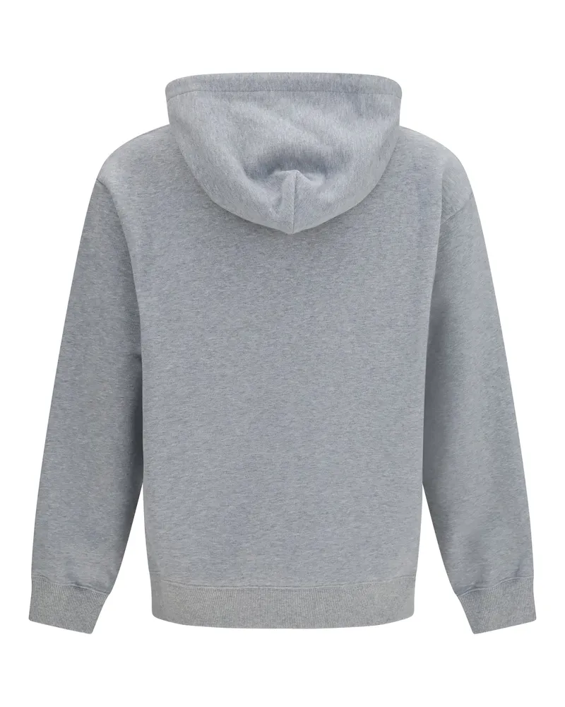 Valentino Garavani Men Vlogo Signature Hoodie Grigio Melange Cotton Sweatshirts Sweater Gray