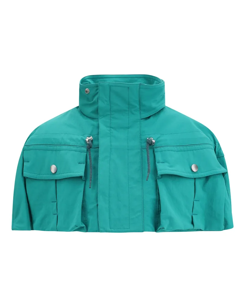 Prada Nylon Cape — Turquoise Turquoise