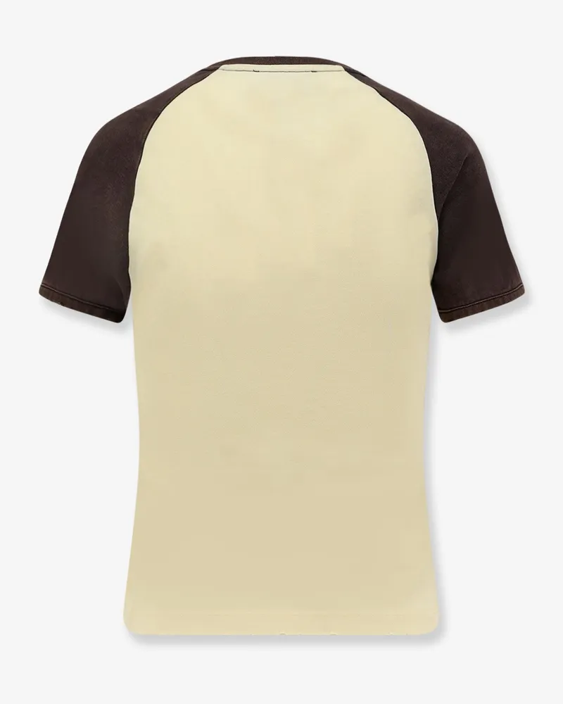 COPERNI Women's Cotton T-Shirt With Used Effect Yellow T-Shirts & Jerseys Yellow