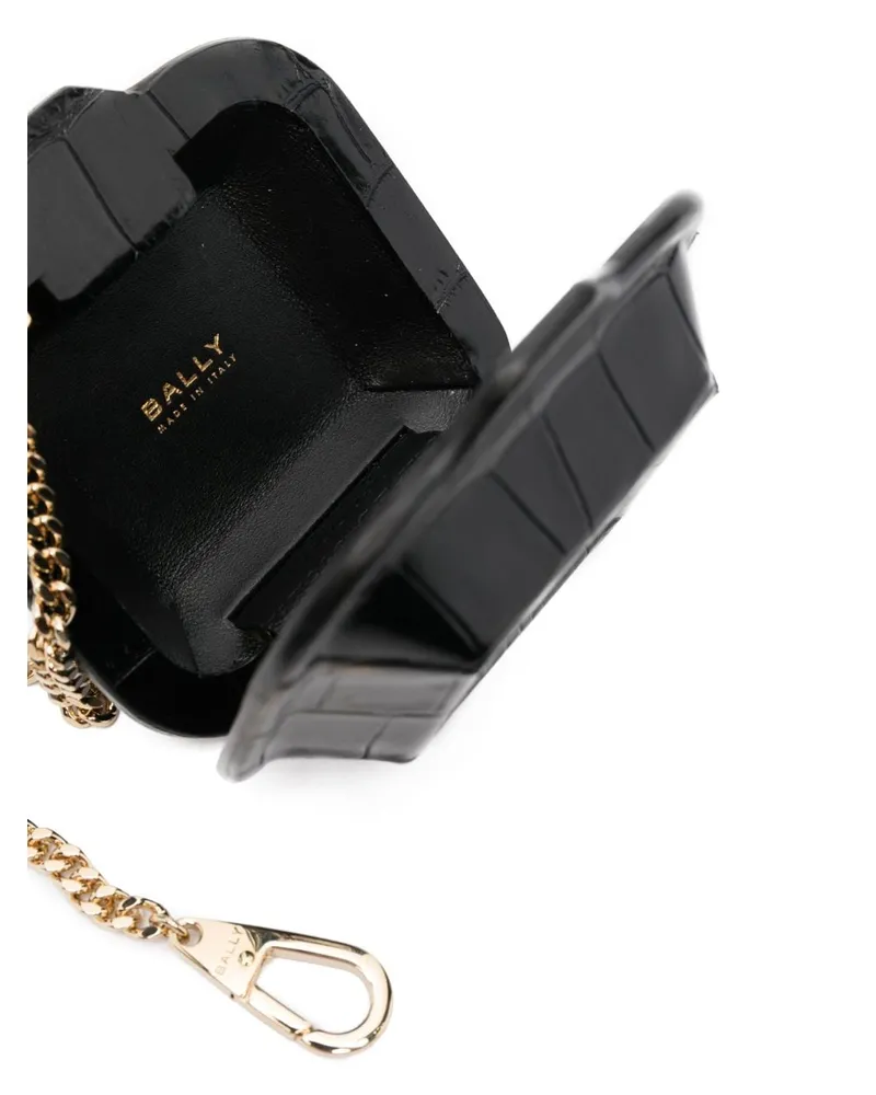 Bally Quilted Calf Leather Card Case — Black Black