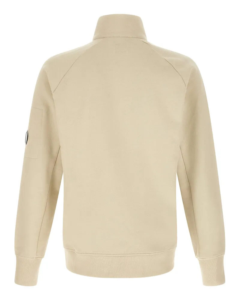 C.P. Company Diagonal Raised Fleece Half-Zip Sweatshirt — Beige Beige