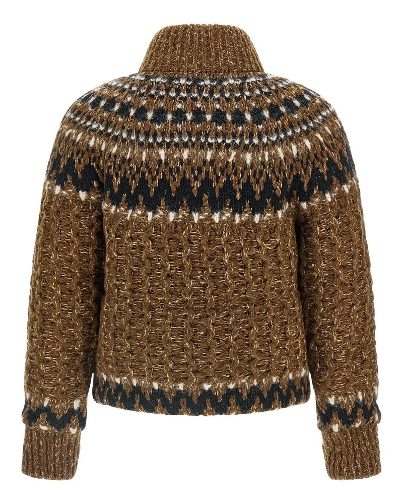 Moncler Men's Brown Wool Full-Length Jacket Clothing Brown